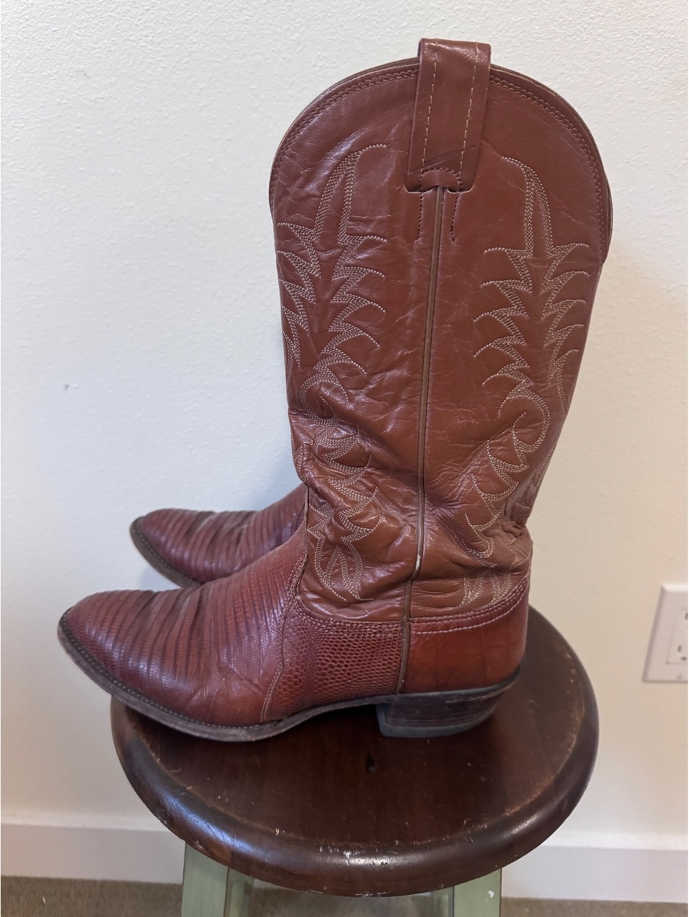 Double D Ranch Brown Leather Western Cowboy Boots